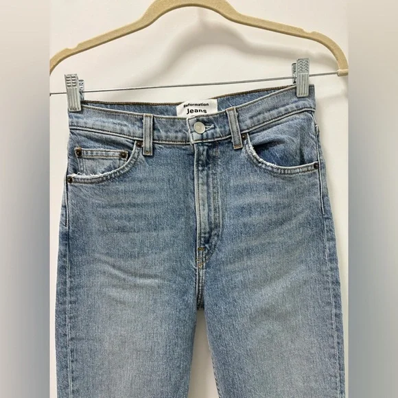 Reformation Jeans Liza High Rise Straight Jeans Size 25 NWT - Picture 6 of 14